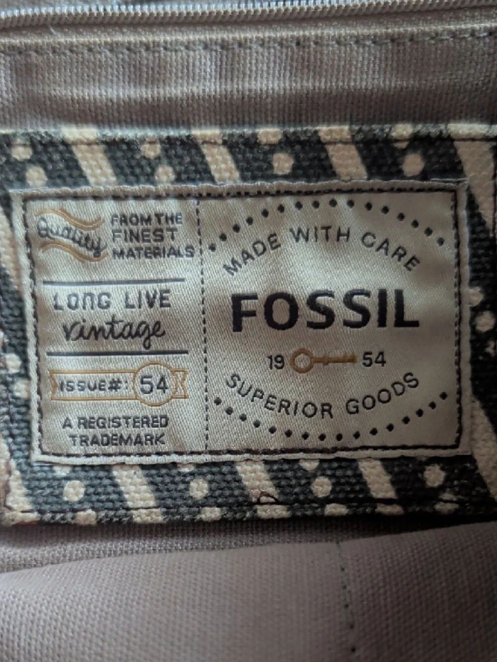 Vintage Fossil Brown Leather Messenger Bag with Strap